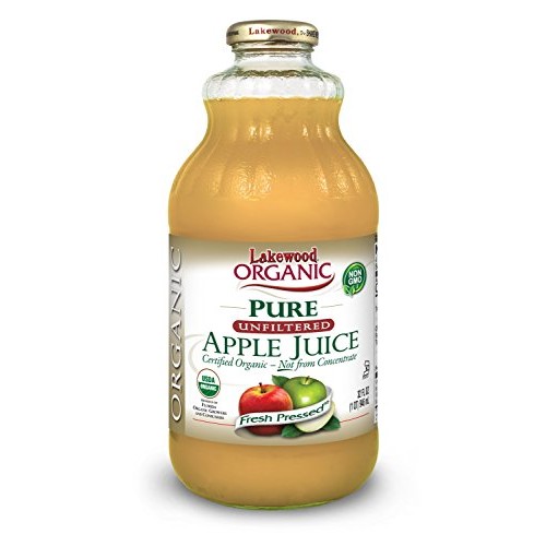 Lakewood Organic Apple Juice Bottles, 32 Fl Oz Pack Of 6