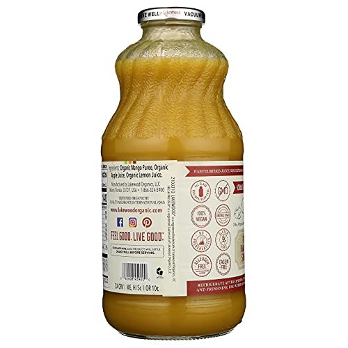 Lakewood Organic Mango Juice, 32 Fl Oz Pack of 6