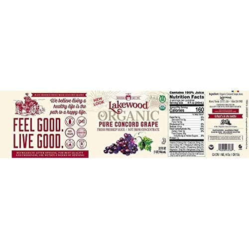 Lakewood Organic Pure Concord Grape Juice, 32 oz