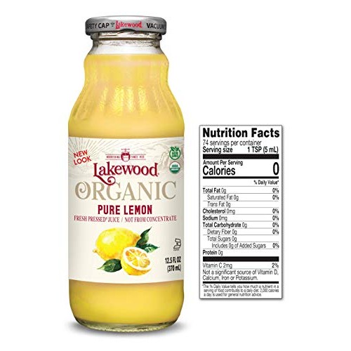 Lakewood Organic Pure Lemon, Fresh Pressed 12.5 Oz, 12 Pack