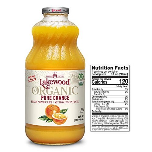 Lakewood Organic Pure Orange, 32 Ounce Pack Of 6