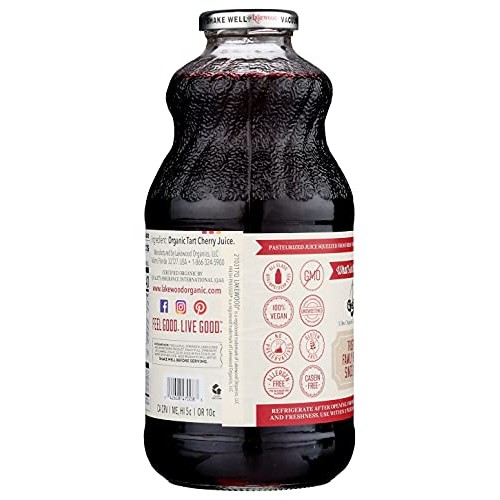 Lakewood Pure Tart Cherry, Fresh Pressed, 32 Fl Oz Pack of 6
