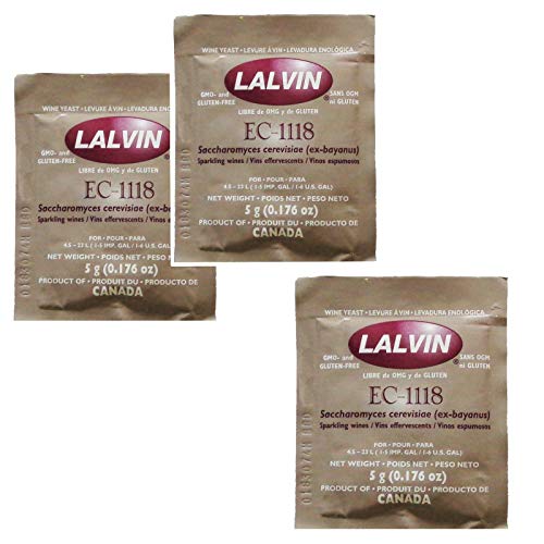 3X Lalvin Ec-1118 Champagne Yeast 5G Sachet 18% Homebrew Wine Ma