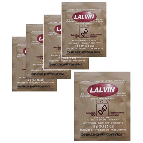 5x Lalvin D47 Yeast White and Blush Wines 5g Homebrew Wine Makin...