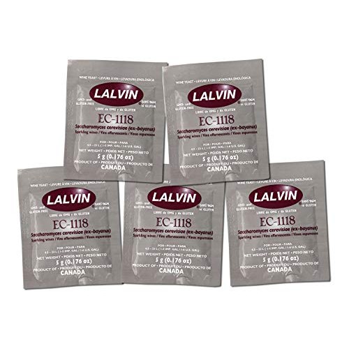 5X Lalvin Ec-1118 Champagne Yeast 5G Sachet