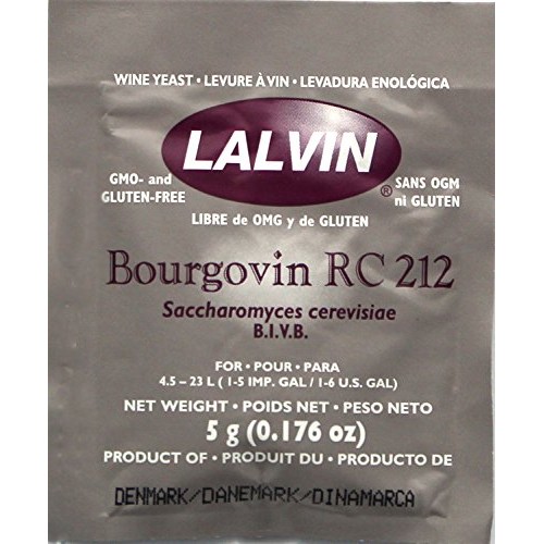Lalvin Bourgovin Rc 212 Wine Yeast, 5 Grams - 5-Pack