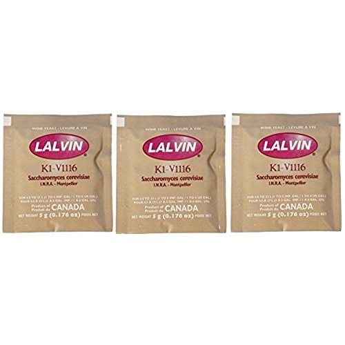 Lalvin K1V-1116 Wine Yeast, 5 Grams - 3-Pack