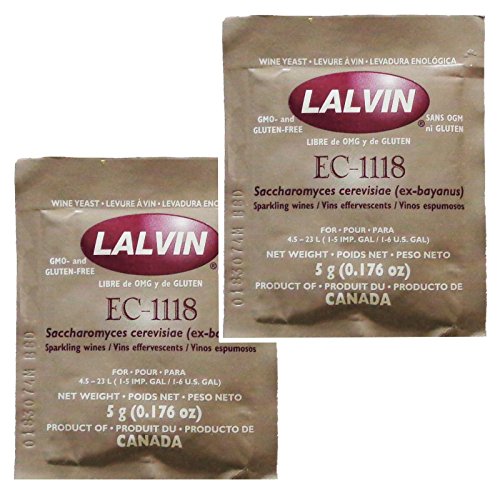 2X Lalvin Ec-1118 Champagne Yeast 5G Sachet 18% Homebrew Wine Ma