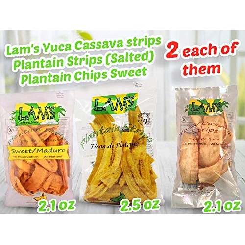 Lams Plantain Chips, Banana Chips, Sweet || Maduro || Yuca || C