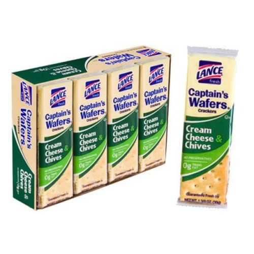 Lance Captains Wafers Crackers Cream Cheese &Amp; Chives -Six Boxes