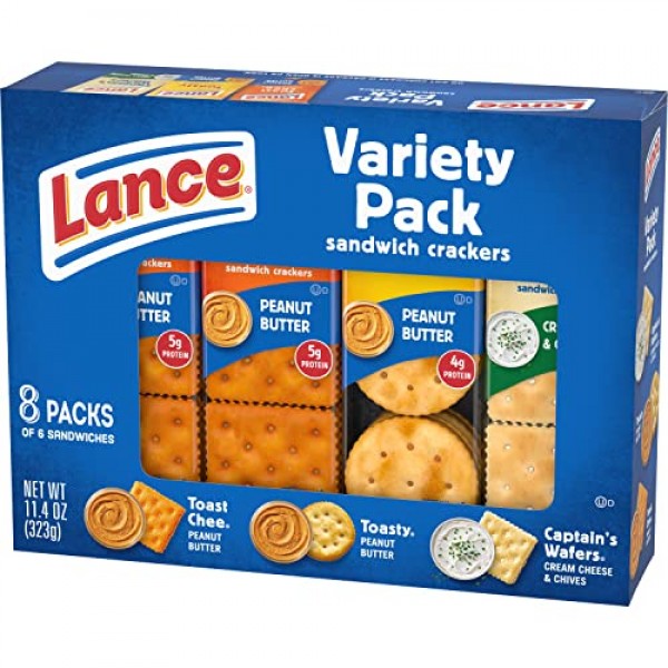 Lance Variety Sandwich Crackers 11 Oz 8 Count Boxes - Single Pack