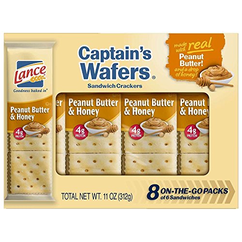 Lance Sandwich Crackers, Captains Wafers Peanut Butter And Hone