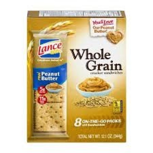 Lance Whole Grain Wheat Peanut Butter Cracker Sandwiches 8 Count
