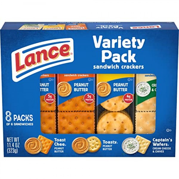 Lance Variety Sandwich Crackers 11 Oz 8 Count Boxes - Single Pack