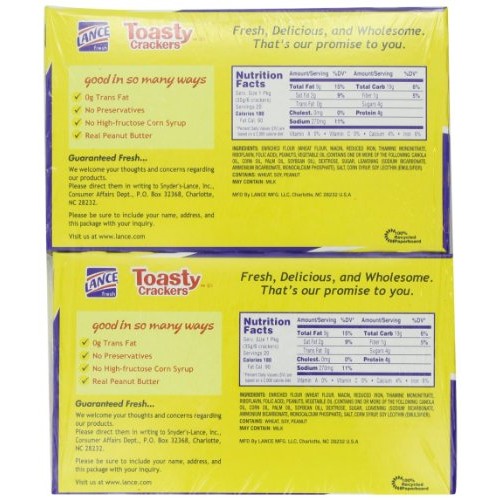 Lance Fresh Toasty Crackers With Rich Peanut Butter Sandwich Cra