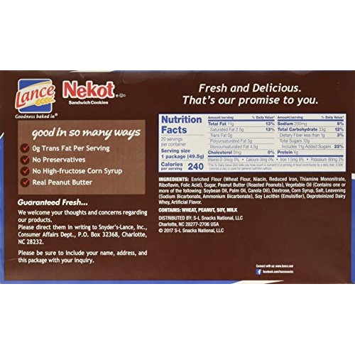 Lance Nekot Peanut Butter Cookies, 69.8 Ounce
