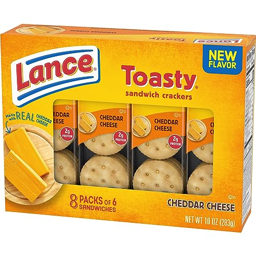 Lance Sandwich Crackers, Toasty Cheddar, 8 Individually Wrapped ...