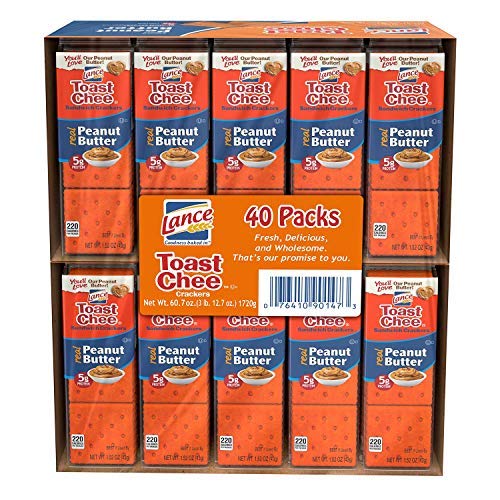 Lance Toast Chee Peanut Butter Crackers - 40 Ct-Set Of 2