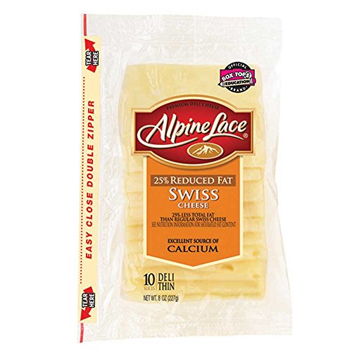 Land O Lakes Alpine Lace Swiss Deli Cheese Slice, 8 Ounce -- 12