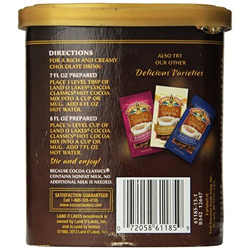 Land O Lakes Canister Hot Cocoa Mix, Arctic White, 14.8 Ounce