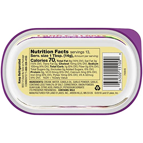 Land O Lakes Garlic & Herb Butter Spread 6.5 ounce Pack of 12