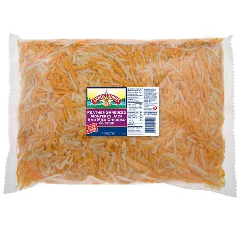 Land O Lakes Shredded Mild Cheddar Cheese Blend, 5 Pound -- 4 Pe