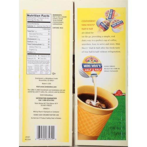 Land O Lakes Mini Moos Real Cream Half &Amp; Half, 9 Ml Cups, 192 C