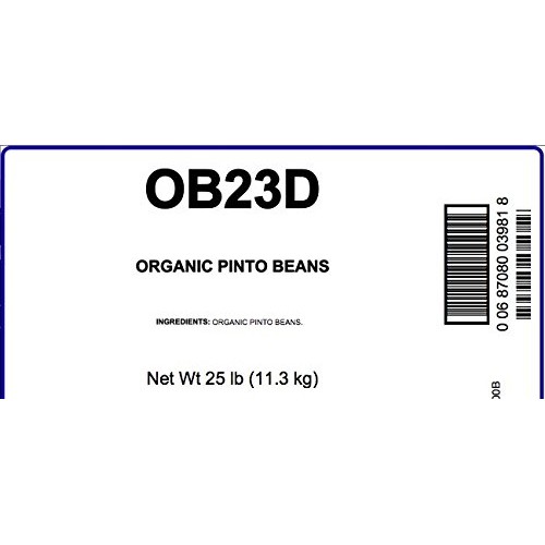 Organic Pinto Beans, 25 Pound Box