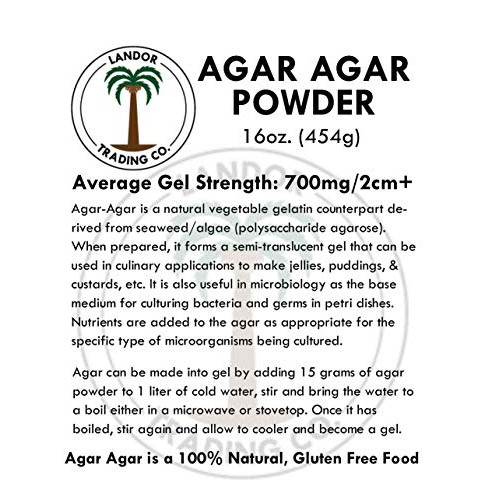 Agar Agar Powder - 1 Pound - Average Gel Strength