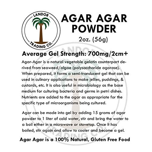 Agar Agar Powder - 2 Ounces 56 Grams - Average Gel Strength