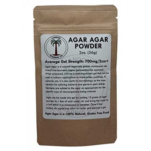 Agar Agar Powder - 2 Ounces 56 Grams - Average Gel Strength