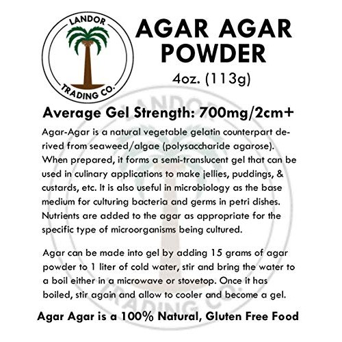 Agar Agar Powder 4 Ounces - Average Gel Strength