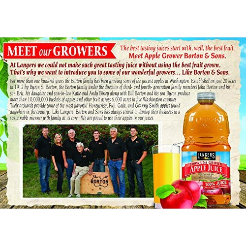 Langers 100% Juice, Apple, 101.4 Ounce Pack Of 4