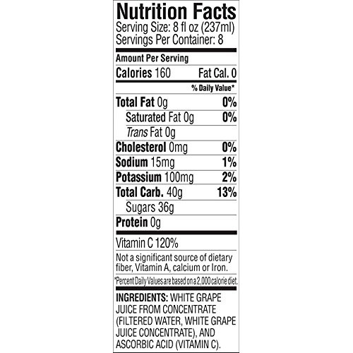 Langers Juice, White Grape with Vitamin C, 64 Ounce Pack of 8