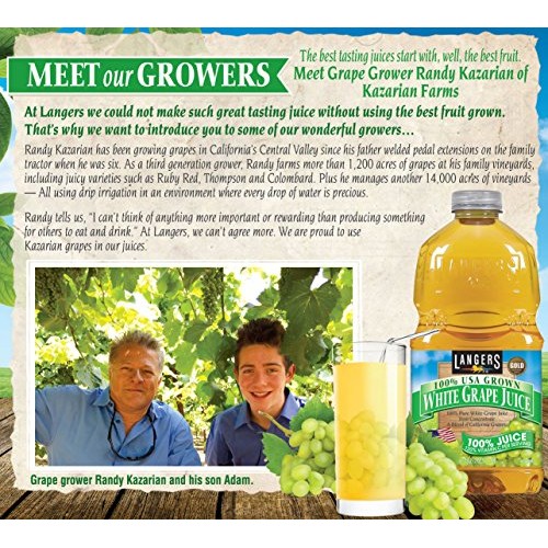 Langers Juice, White Grape with Vitamin C, 64 Ounce Pack of 8