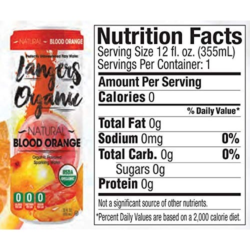 Langers Organic Flavored Sparkling Water, Blood Orange, 12 Ounce