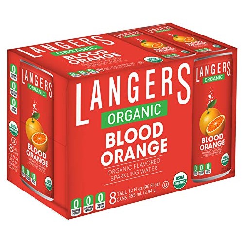 Langers Organic Flavored Sparkling Water, Blood Orange, 12 Ounce
