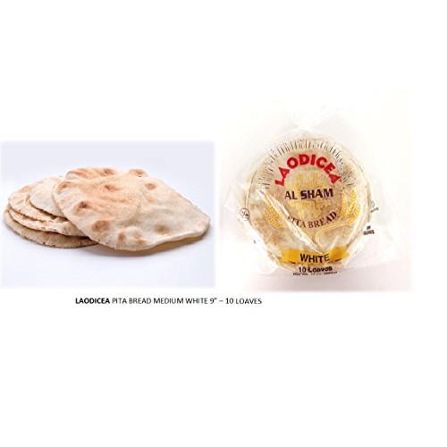 Laodicea Pita Bread - White 9- 12 Bags - 10 Loaves Per Bag