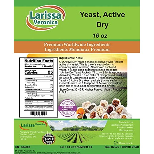Yeast, Active Dry 16 Oz, Zin: 524686