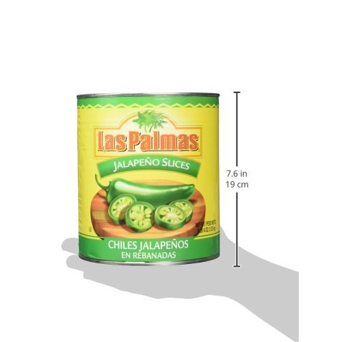 Las Palmas Jalapeno Peppers, Slices, 100 Ounce Pack Of 6