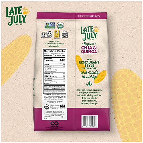 Late July Snacks Chia and Quinoa Thin and Crispy Organic Tortill...