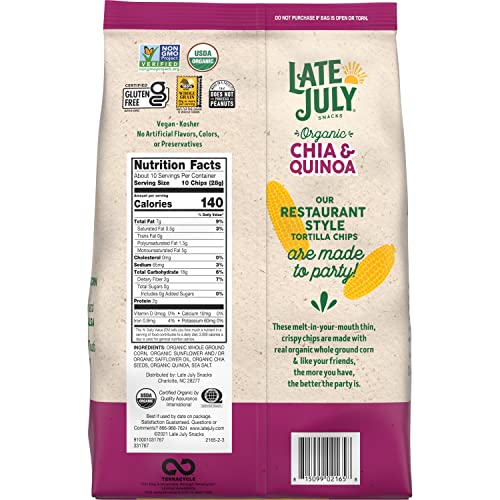 Late July Snacks Chia and Quinoa Thin and Crispy Organic Tortill...