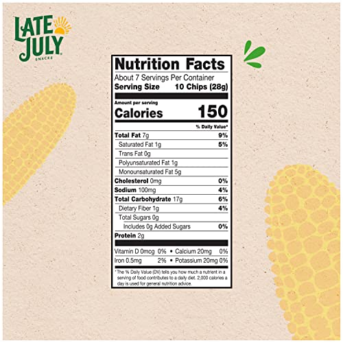 Late July Snacks Organic White Corn Tortilla Chips, 7.4 Oz
