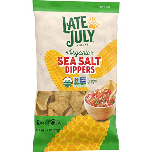 Late July Snacks Organic White Corn Tortilla Chips, 7.4 Oz