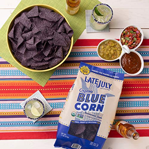 Late July Snacks Restaurant Style Blue Corn Tortilla Chips, 11 O