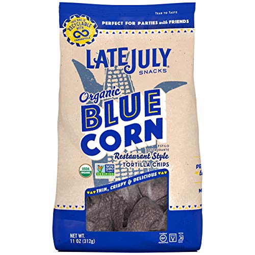 Late July Snacks Restaurant Style Blue Corn Tortilla Chips, 11 O