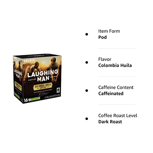Laughing Man Columbia Huila, Single-Serve Keurig K-Cup Pods, Dar