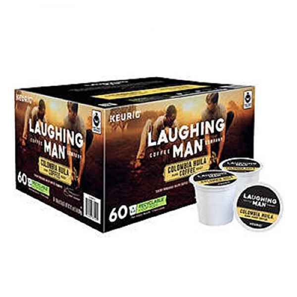 Laughing Man Columbia Huila, Single-Serve Keurig K-Cup Pods, Dar...