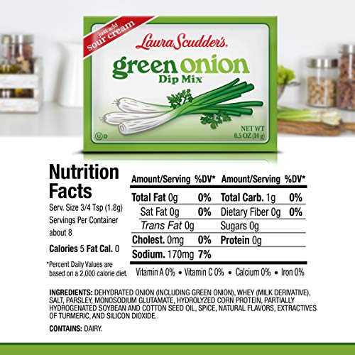 Laura Scudders Green Onion Dry Dip Mix, Great For Vegetables, Ch