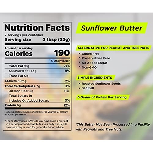 Laurel’s Sunflower Butter – Sun Butter - NUT FREE - High Protein...